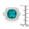 Slickblue Candy Aqua Cocktail Ring for Women – Rhodium-Plated with Multi-Faceted Cubic Zirconia, Sizes 5-10 - 4 of 4