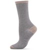 Memoi Women's Soft Tipped Flat Knit Cashmere Blend Crew Socks - 4 of 4