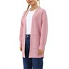 BLUEMING Girls Long Sleeve Button Front Knit Cardigan Plush Comfort Loose Fit Sweater with Functional Pockets Playful Cover Up - 3 of 4
