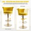 TUYOHW Velvet Swivel Bar Stools Set of 2,Adjustable Height Bar Chair with Gold Base,Modern Bar Chair for Kitchen Islands,Dining Room,Cafe - 3 of 4