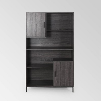 64.5" Frankford Contemporary Cube Unit Bookcase Dark Gray - Christopher Knight Home