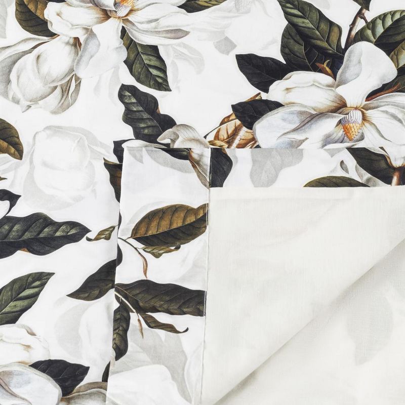 Ellis Curtain Magnolia Unique Floral Design Zipper Closure Pillow Shell 18" x 18" White, 4 of 5