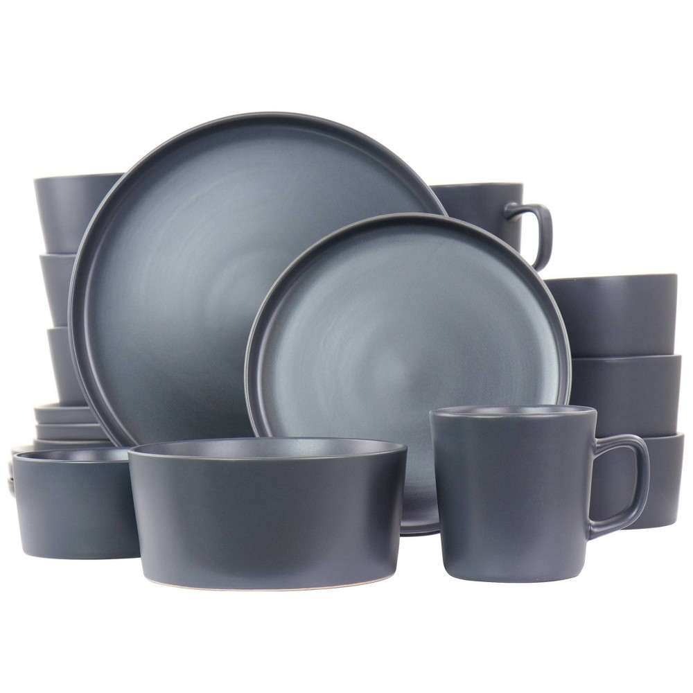 Photos - Other kitchen utensils 20pc Stoneware Luxmatte Dinnerware Set Dark Gray - Elama