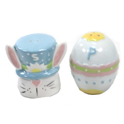 Tabletop 2.25" Bright Easter Salt & Pepper Shakers Bunny Egg Transpac  -  Salt And Pepper Shaker Sets