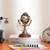 TopComfy Decorative Object Brass Armillary Sphere with Wood Base for Desk or Shelf Display, Gold, 5.25"*5.25"*8.5" - 2 of 4