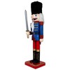 Northlight Christmas Nutcracker Soldier with Faux Fur Hat and Sword - 14" Red and Blue - 4 of 4