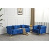 2 Piece Velvet Chesterfield Button-Tufted Sofa Sets for Living Room - 3 of 4