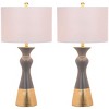 Iris Table Lamp (Set of 2) - 30.5 Inch Height - LIT4513 - Grey/Gold - Safavieh - 2 of 4