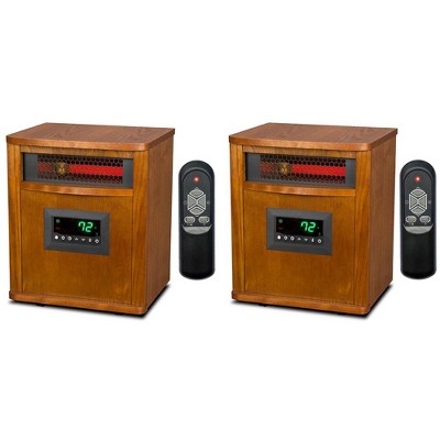 Lifesmart Smart Boost 6 Element 1500W Portable Infrared Quartz Mica Indoor Room Space Heater (2 Pack)