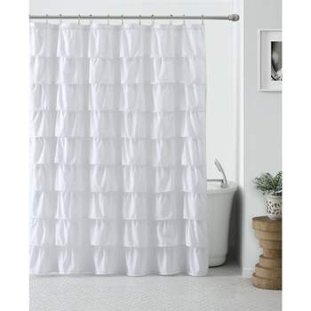 GoodGram Montauk Accents Home Gypsy Ombre Ruffled Fabric Shower Curtain - Standard Length