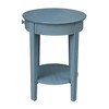 Phillips Antique Rubbed Accent Table with Drawer Ocean Blue - International Concepts: Hardwood Round Side Table with Shelf - image 3 of 4