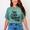 Late Night Readers Club Distressed - Women's Garment Dyed Graphic T-Shirt - 3 of 4