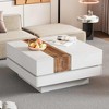 Lirago Expandable Sliding High Gloss Walnut Coffee Table with Hidden Storage Extendable Cocktail Table Modern Living Room Center Table 31 4 Inch White - 2 of 4