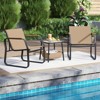 Tangkula 3-Piece Bistro Set Patio Chairs & Side Table w/ Storage Basket Breathable Mesh Fabric - 4 of 4