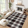 Washable Rugs for Living Room Plaid Classic Non Slip Large Rug for Bedroom Decor Soft Low Pile Carpet - 2 of 4