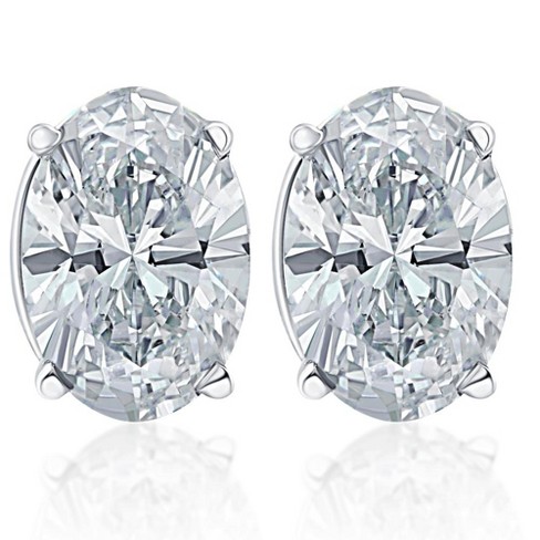 Pompeii3 1/2ct Screw Back Round Diamond Studs 14k White Gold : Target