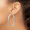 Black Bow Jewelry 5mm Satin Wavy Oval Hoop Earrings in Sterling Silver, 49mm (1 7/8 in) - 3 of 4