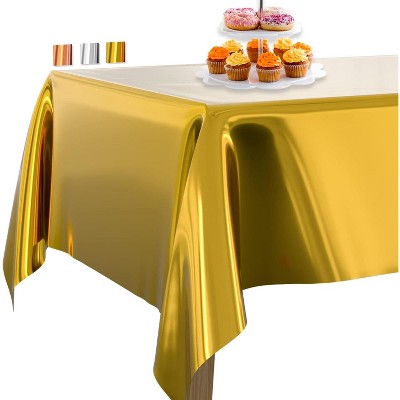 PartyWoo Foil Tablecloth, 54 x 108 Inch Rectangle Tablecloth (1 PACK)