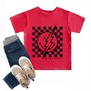 The Juniper Shop SmileyWorld Checkered Lightning Distressed Toddler Short Sleeve Tee - 3 of 4