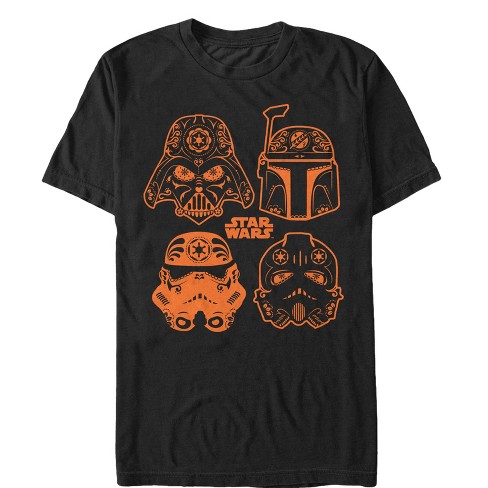 Men's Star Wars Halloween Sugar Villains Helmets T-Shirt - Black - X Large