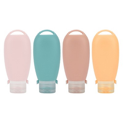 Unique Bargains Portable Strap Silicone Pump Bottle 100ml 4 Pcs