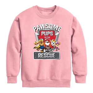 Boys' - Paw Patrol - Pawsome Pups To The Rescue Graphic Long Sleeve Fleece Sweatshirt - 1 of 4