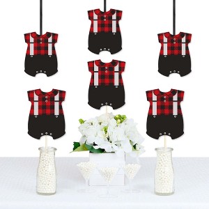 Big Dot of Happiness Lumberjack - Baby Bodysuit Channel The Flannel Decor - DIY Buffalo Plaid Baby Shower or 1st Birthday Party Essentials - Set of 20 - 1 of 4