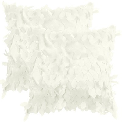 Unique Bargains Indoor Outdoor Solid 3D Sequins Leaf Color Throw Pillow Cover 2 Pcs