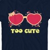 Valentine's Day Too Cute Crew Neck Short Sleeve Navy Youth T-shirt - 2 of 3
