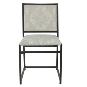 Industrial Metal Dining Chair Gray Ikat - Homepop