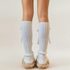 Anna-Kaci Women's Ribbed Knit Leg Warmers with Decorative Ribbon Bow Detail and Soft Stretch Fit for Cozy Feminine Layered Styling - 3 of 3