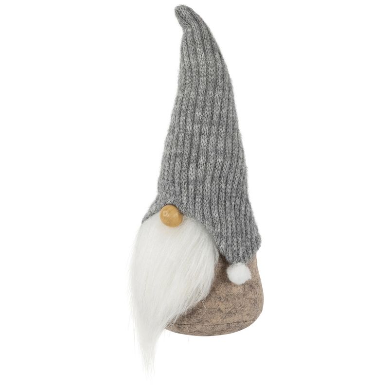 Northlight 9" Beige and Gray Gnome with Knitted Hat Christmas Figure, 3 of 6
