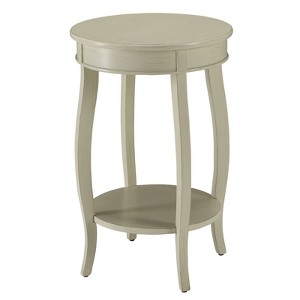 FONTOI Round End Table with Bottom Shelf, 2-Tier Side Table, Coffee Table for Bedroom Living Room, Antique White, 18.5"*24.5"*18.5" - 1 of 4
