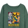 Women's - Marvel - Wolverine Vs Villians Lightweight French Terry Wide Neck Long Sleeve Shirt - 2 of 4