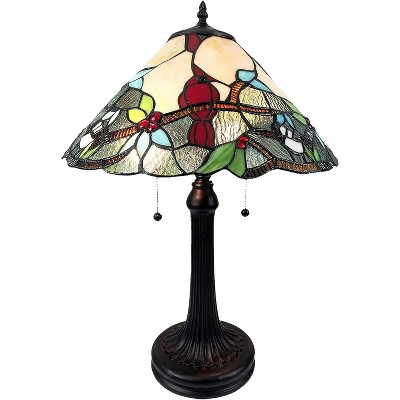 Amora Lighting Tiffany Style 2 Light Cardinal Table Lamp 24" Tall