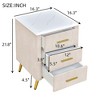 NicBex 16.3 inch Wide Nightstand with 3 Drawers,Modern Side Table with Metal Legs and Handles,Bedside Table for Bedroom,Living Room,Pink/Beige - 3 of 4