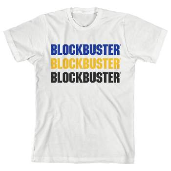 Bioworld Blockbuster Multicolor Logo Youth White Short Sleeve Crew Neck Tee