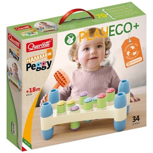 Quercetti: PlayEco+ Hammer Peggy - Peg Pounding Toy, Interactive Colorful Board - 1 of 4