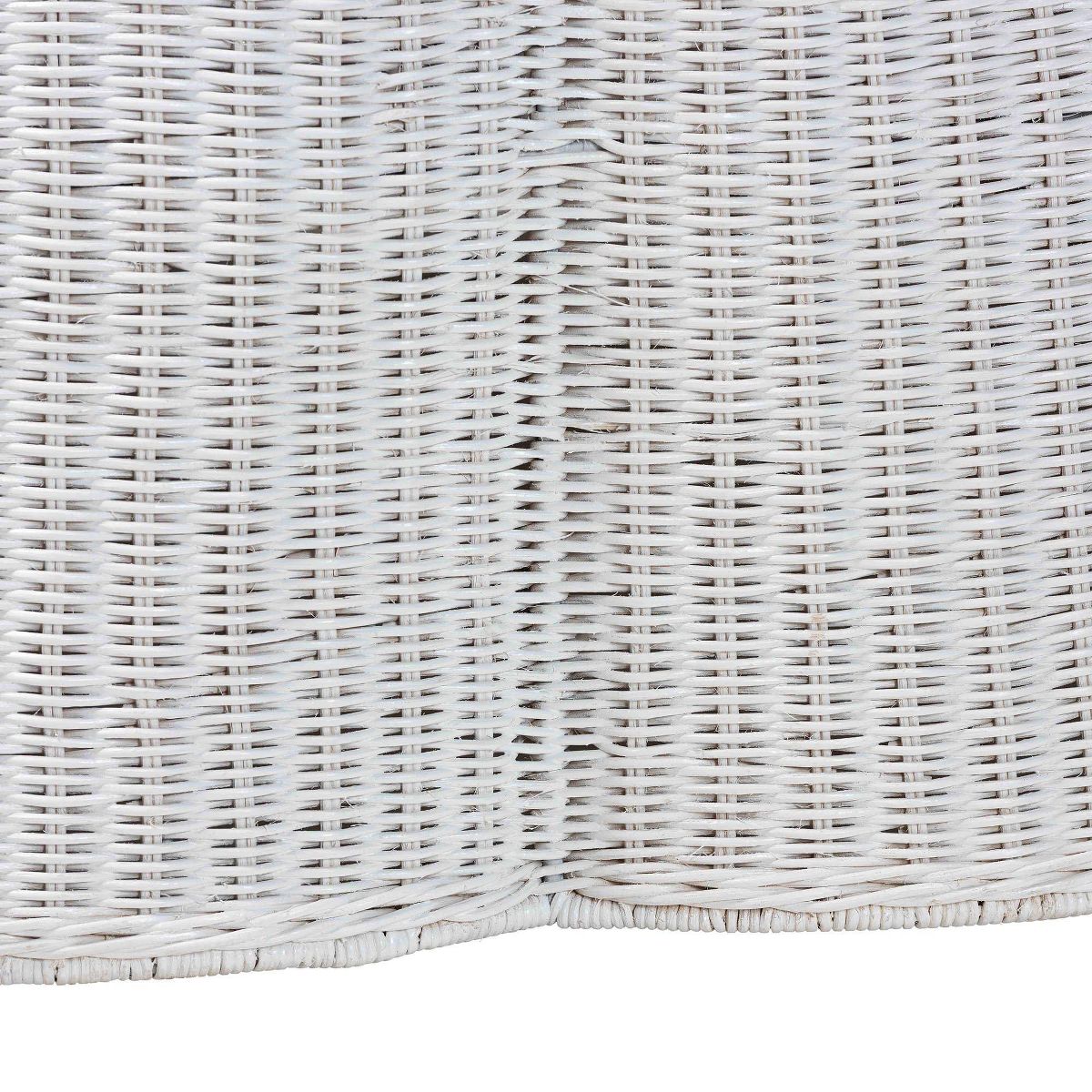 bali & pari Palm Scalloped Rattan Coffee Table Chalk White - thumbnail 4