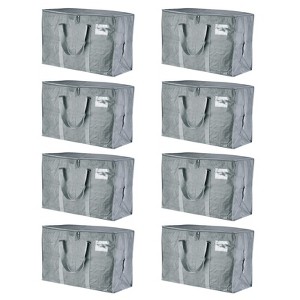 Unique Bargains Extra Large Moving Bags with Reinforced Handle Foldable Underbed Storage Tote 8 Pcs - 1 of 4