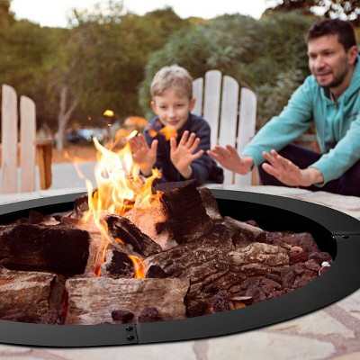 36 Inch Black Steel DIY Fire Pit Ring