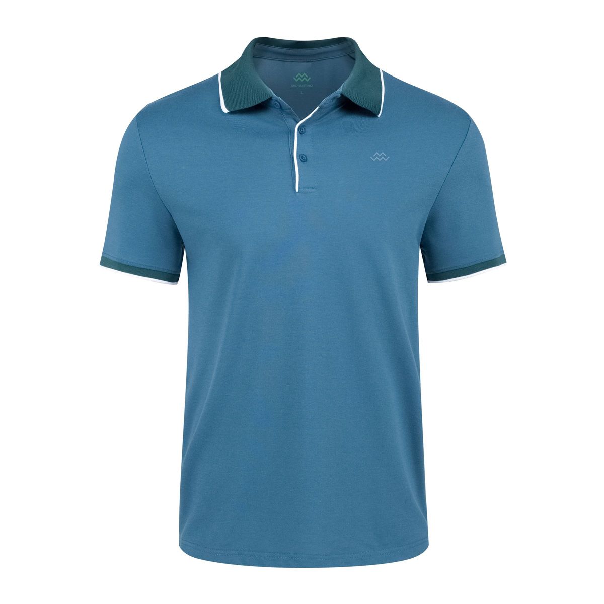 Mio Marino Men's Classic-Fit Cotton-Blend Pique Polo Shirt with Contrast Collar