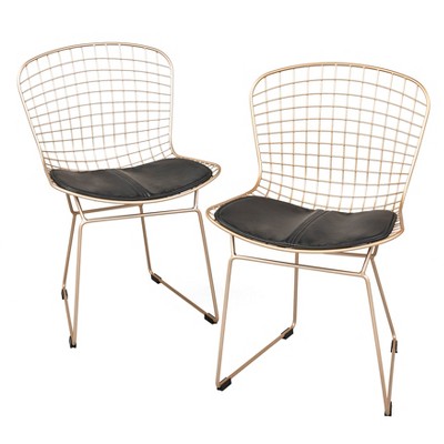 Set of 2 Newton Wire Chairs Gold - Buylateral