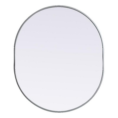 Elegant Lighting Metal Frame Oval Mirror 30x36 Inch in Silver
