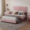 NicBex Full/Queen Size Upholstered Bed Frame with Velvet Tufted Headboard,Platform Bed Frame with Rivet Design,No Box Spring Needed,Easy Assembly - 2 of 4