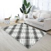 Washable Geometric Runner Rug, Non-Slip Low Pile Carpet, Foldable Stain-Resistant Plaid Floor Mat for Hallway or Entryway - 3 of 4