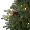5.5ft. Fir Artificial Christmas Tree with 250 Clear Lights, Pine Cones & 800 Branches – Natural Holiday X-Mas Glow - 3 of 4