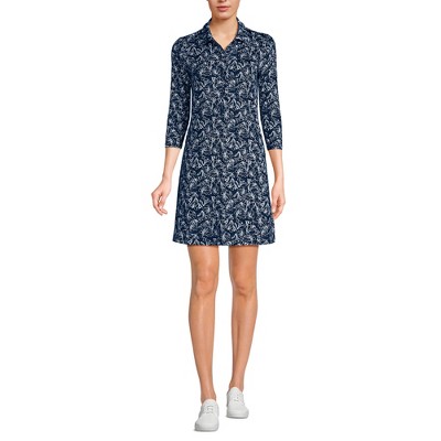 Lands' End Women's Active 3/4 Sleeve Polo Dress
