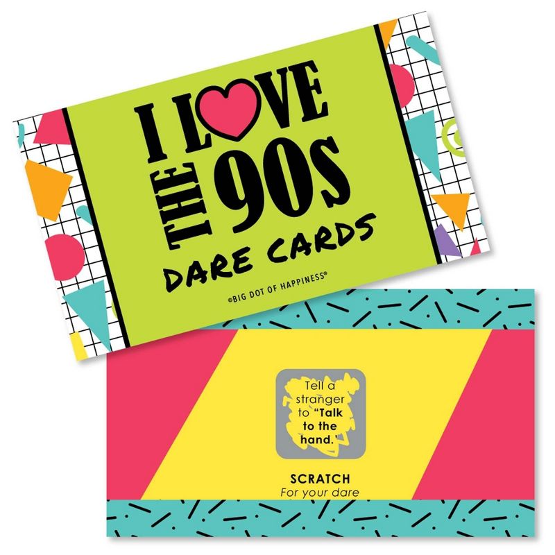 Big Dot of Happiness 90's Throwback - 1990s Party Game Scratch Off Dare Cards - 22 Count, 1 of 7