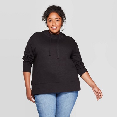 women's plus size black hoodie